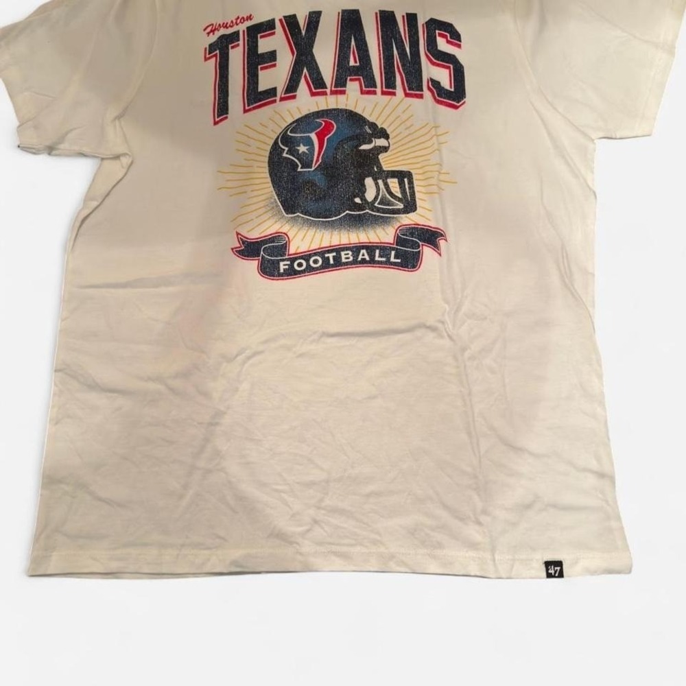 47 Brand Houston Texans Historic NFL Graphic T-Shirt White Mens Large New